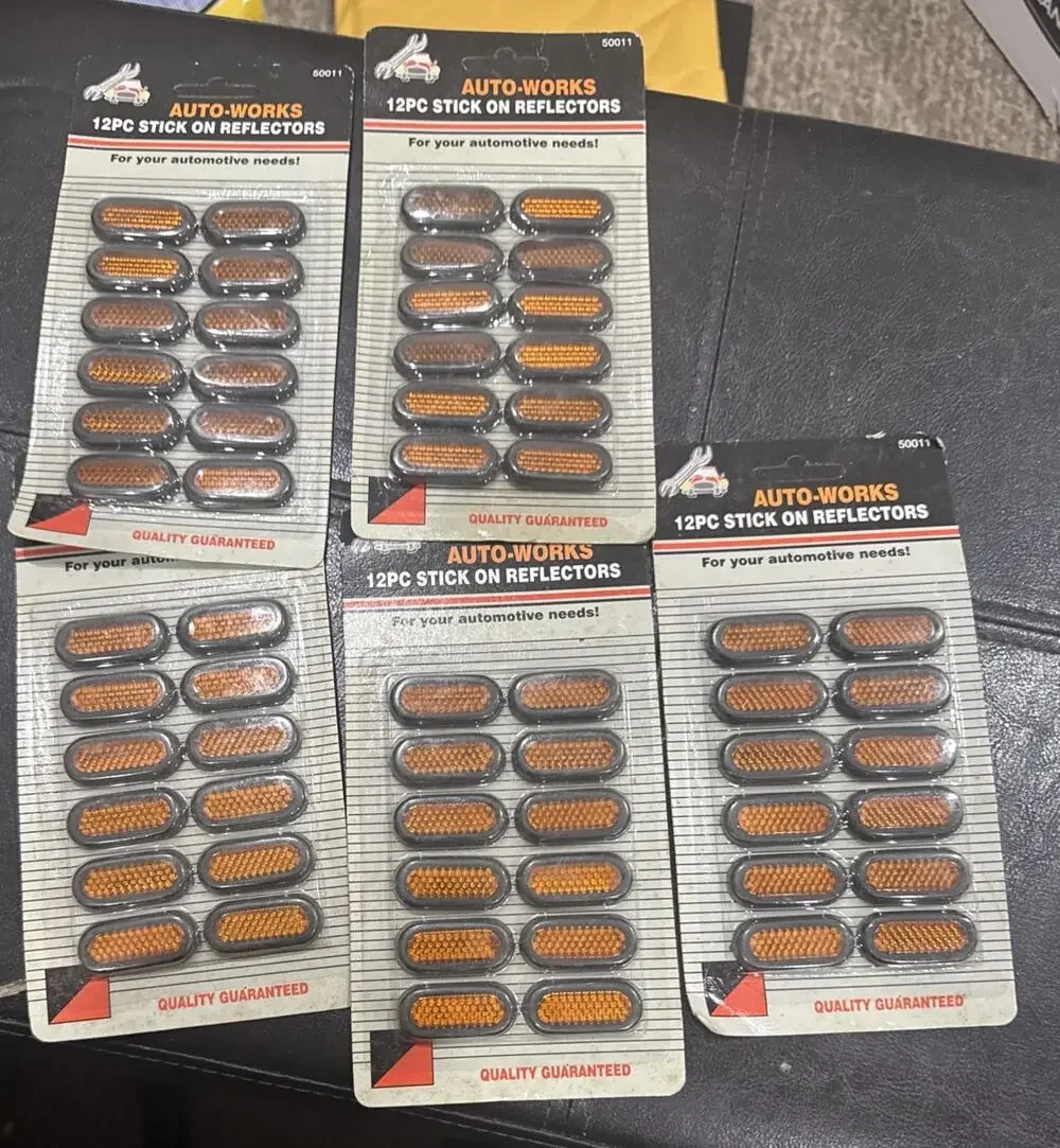 Lot of 5 Auto-Works 12pc Amber Stick On Reflectors Trailer Truck RV
